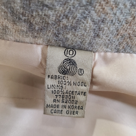 VTG 80 90s Gray Tapestry Damask Paisley Wool Single Button Satin Lined Blazer 10 - Picture 9 of 16